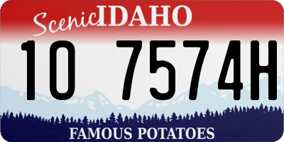 ID license plate 1O7574H