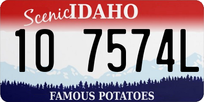ID license plate 1O7574L