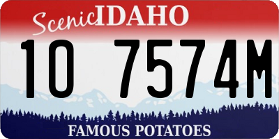 ID license plate 1O7574M