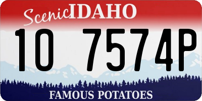 ID license plate 1O7574P