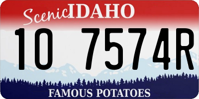 ID license plate 1O7574R