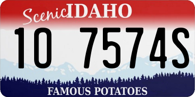 ID license plate 1O7574S
