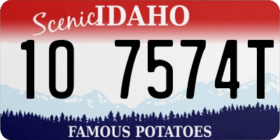 ID license plate 1O7574T