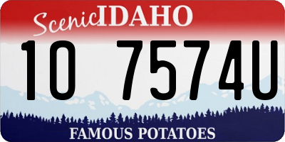 ID license plate 1O7574U