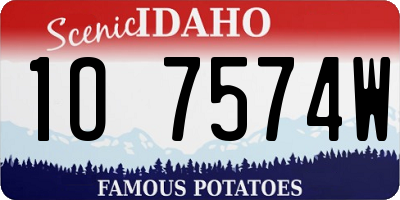 ID license plate 1O7574W