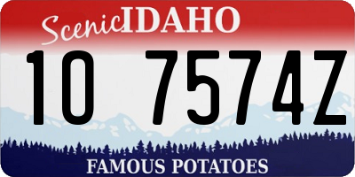 ID license plate 1O7574Z