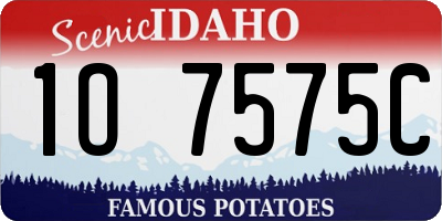 ID license plate 1O7575C