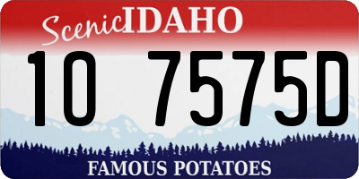 ID license plate 1O7575D