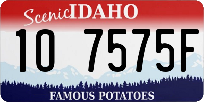 ID license plate 1O7575F