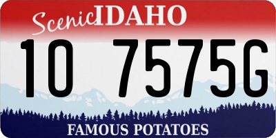 ID license plate 1O7575G