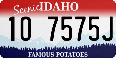 ID license plate 1O7575J