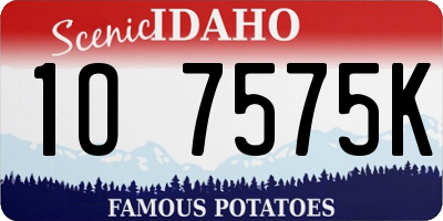 ID license plate 1O7575K