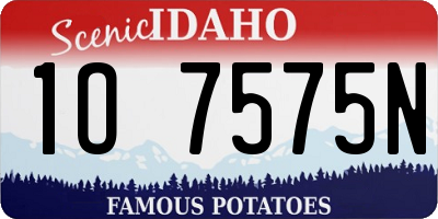 ID license plate 1O7575N