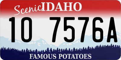 ID license plate 1O7576A