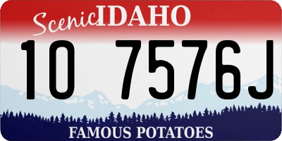 ID license plate 1O7576J