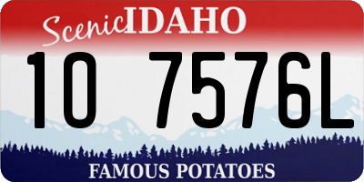 ID license plate 1O7576L