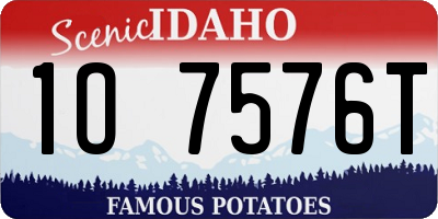 ID license plate 1O7576T