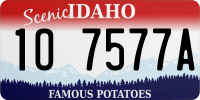 ID license plate 1O7577A