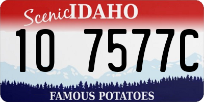 ID license plate 1O7577C