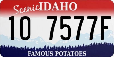 ID license plate 1O7577F