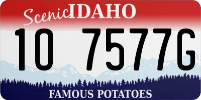 ID license plate 1O7577G