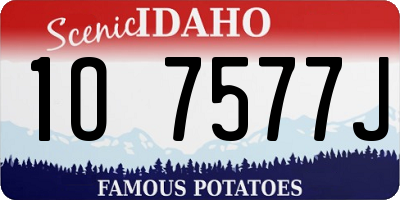 ID license plate 1O7577J