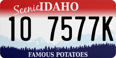 ID license plate 1O7577K