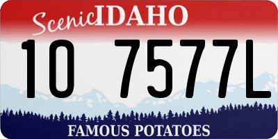 ID license plate 1O7577L
