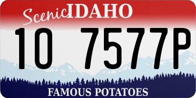 ID license plate 1O7577P