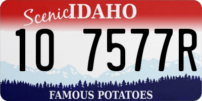 ID license plate 1O7577R