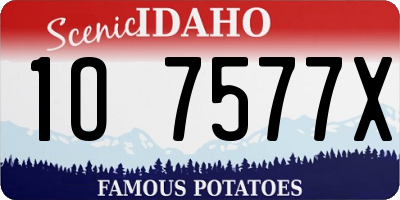 ID license plate 1O7577X