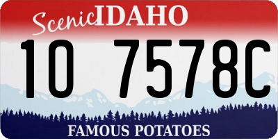 ID license plate 1O7578C