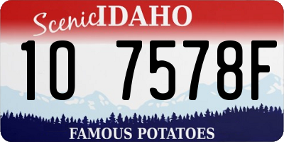 ID license plate 1O7578F