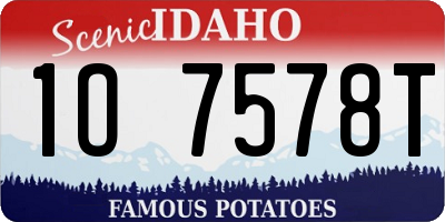 ID license plate 1O7578T
