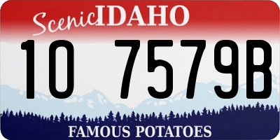 ID license plate 1O7579B