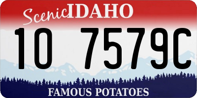 ID license plate 1O7579C