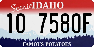 ID license plate 1O7580F