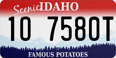 ID license plate 1O7580T