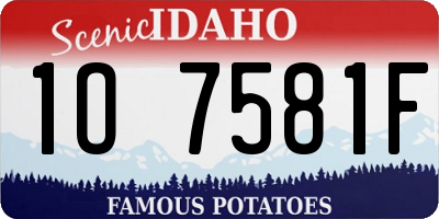 ID license plate 1O7581F