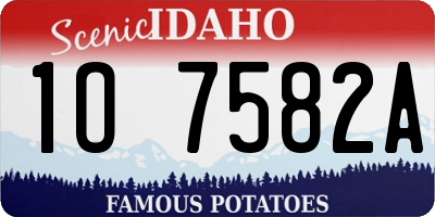 ID license plate 1O7582A