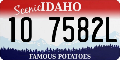 ID license plate 1O7582L