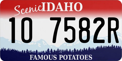 ID license plate 1O7582R