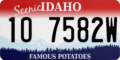 ID license plate 1O7582W