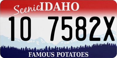 ID license plate 1O7582X