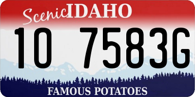 ID license plate 1O7583G