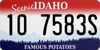 ID license plate 1O7583S