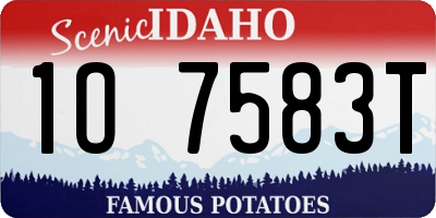 ID license plate 1O7583T