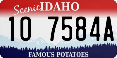 ID license plate 1O7584A