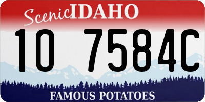 ID license plate 1O7584C