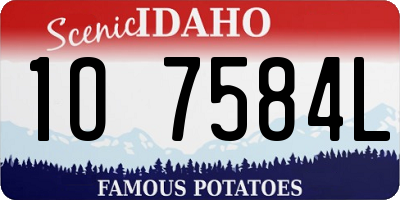 ID license plate 1O7584L